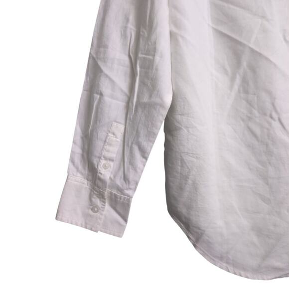 NWT EVERLANE Silky Cotton Relaxed Shirt Off-white Long Sleeve Button Down Size 8 - Picture 3 of 10